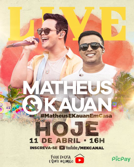 Saiba como assistir a Live de Matheus e Kauan online neste sábado (11/04/2020)