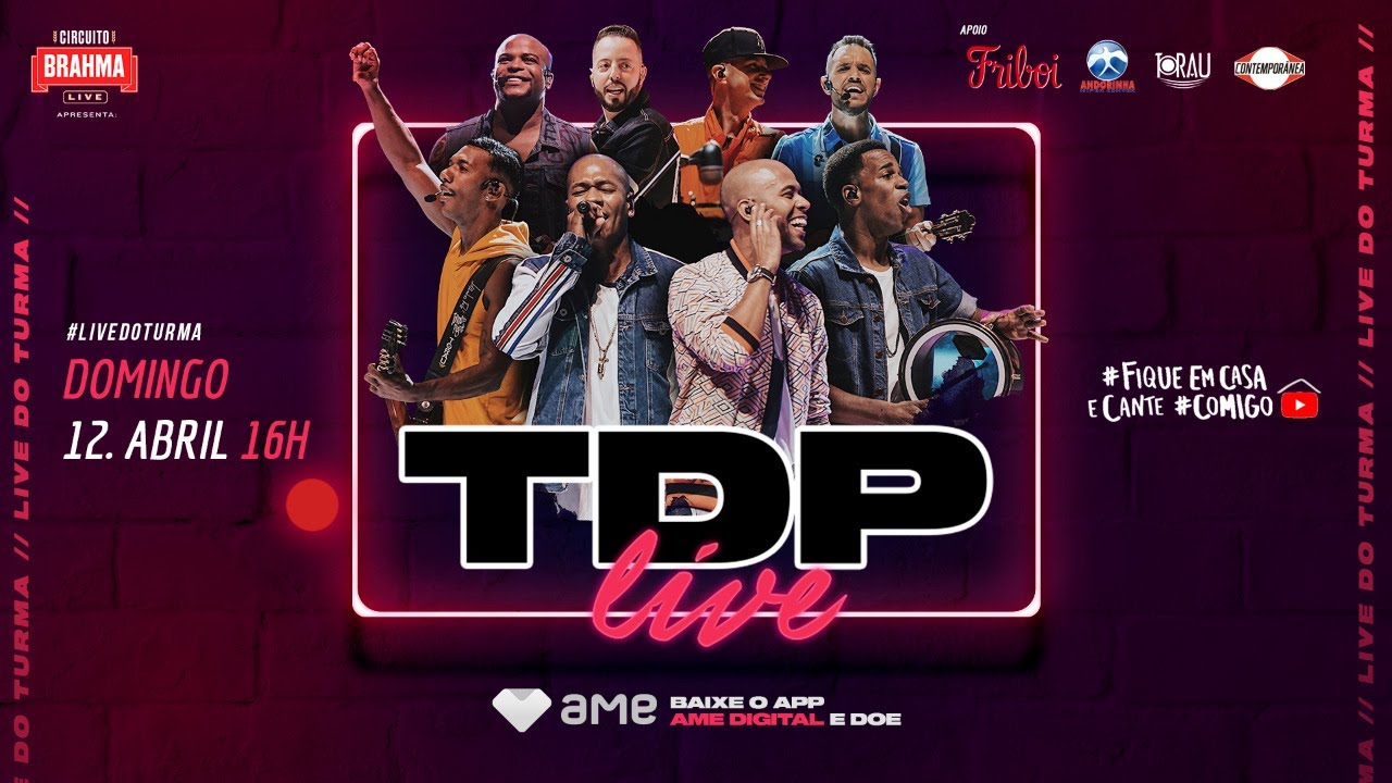 Saiba como assistir a Live da Turma do Pagode online neste domingo (12/04/2020)