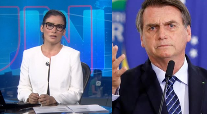Reação de Renata Vasconcelos após piada de Bolsonaro sobre Covid-19 vira assunto no Twitter
