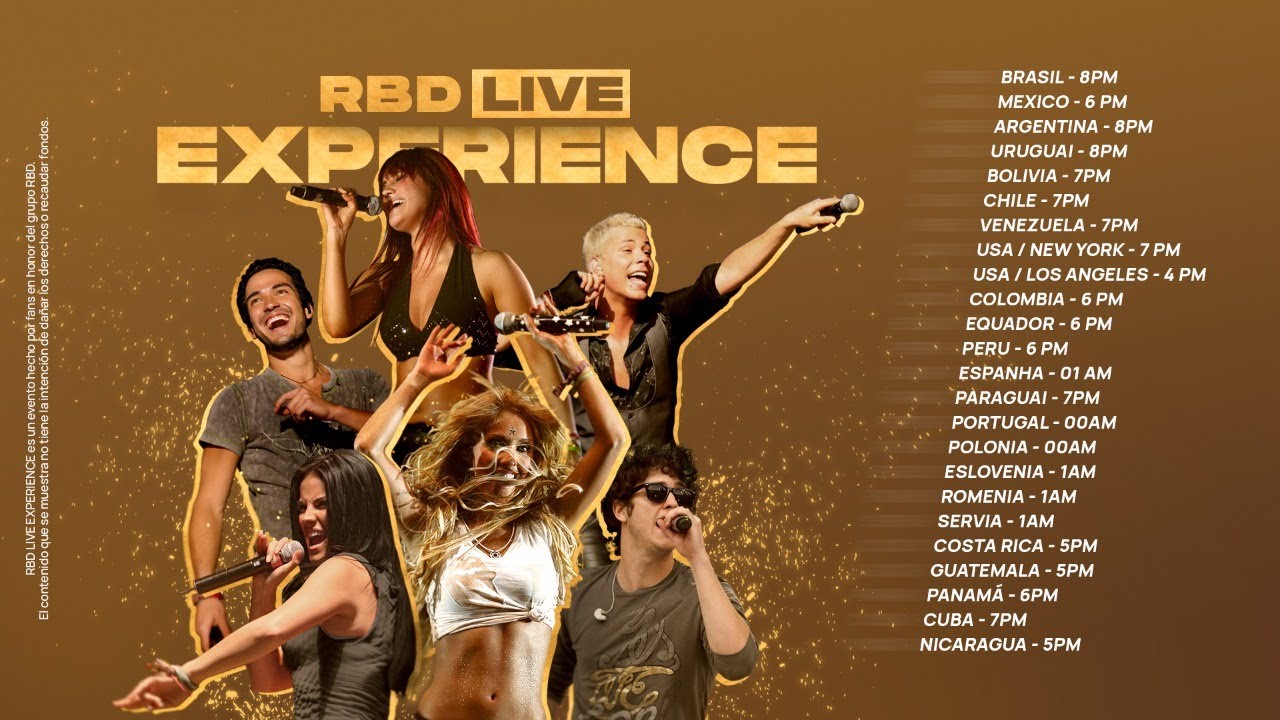 RBD Live Experience: Saiba como assistir online neste sábado (09/05/2020)