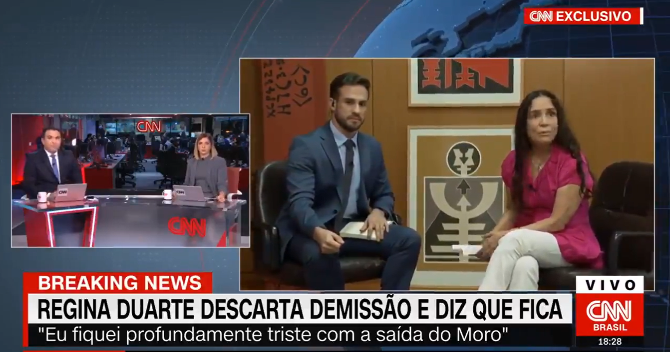 Regina Duarte dá chilique na CNN Brasil após fala de Maitê Proença