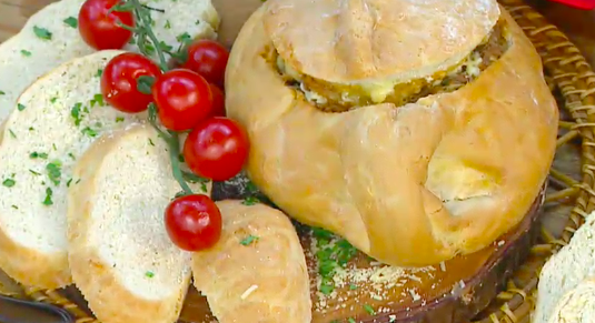 Receita de Pão Recheado de Picadinho do Melhor da Tarde, dia 24/06/2020