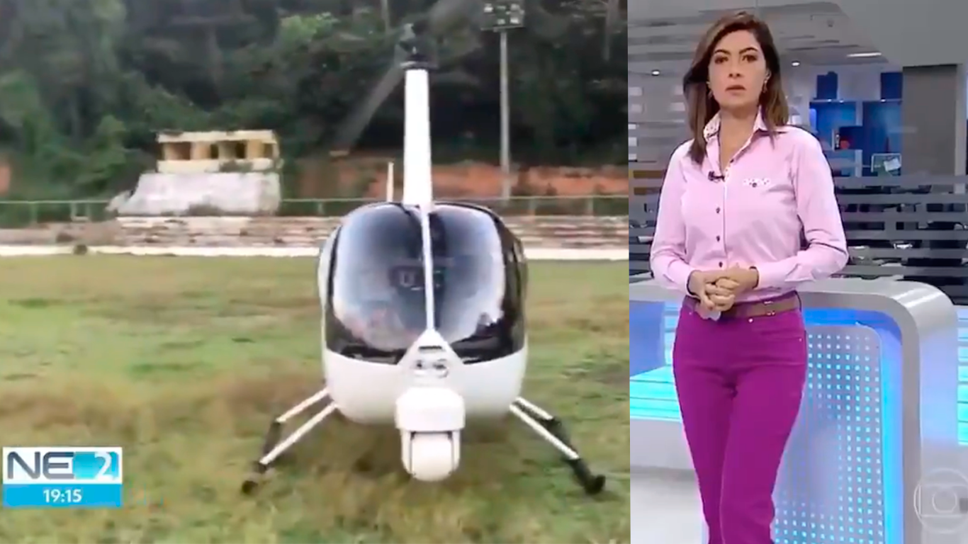 Globocop, o helicóptero da Globo, sofre problema mecânico e faz pouso forçado