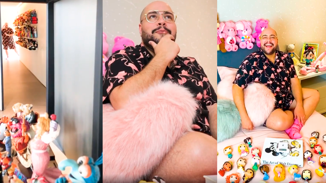 Tiago Abravanel abre as portas da casa onde mora com marido e mostra coleção de bonecas; confira