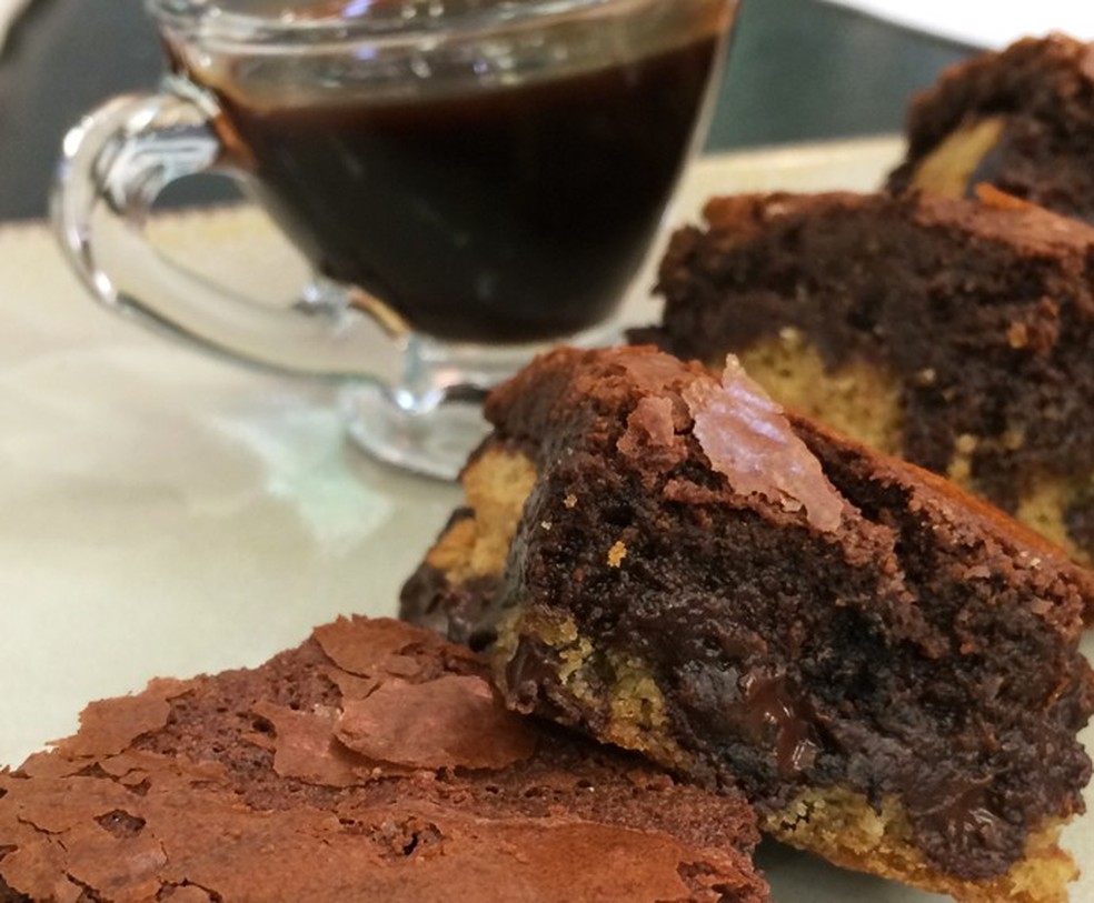 Receita de Bolo Brownie com Cookie da Ana Maria Braga no Encontro, dia 04/08/2020
