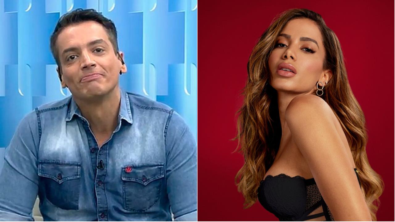 Leo Dias fica sem jeito após Anitta ser anunciada em programa da Jovem Pan