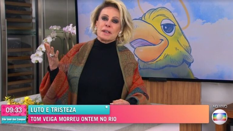 Ana Maria Braga se emociona e chora em homenagens ao vivo a Tom Veiga no “Mais Você”