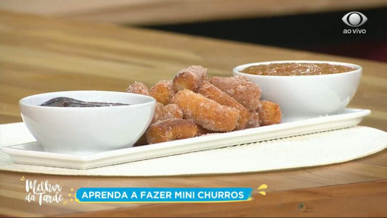 Receita de Mini Churros do Melhor da Tarde, dia 11/02/2021