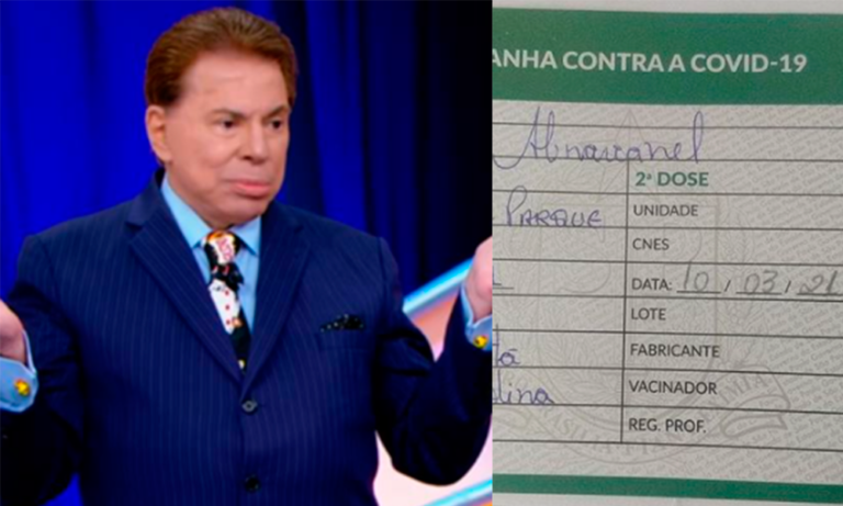 Enfermeira se confunde e erra nome de Silvio Santos em cartão de vacina