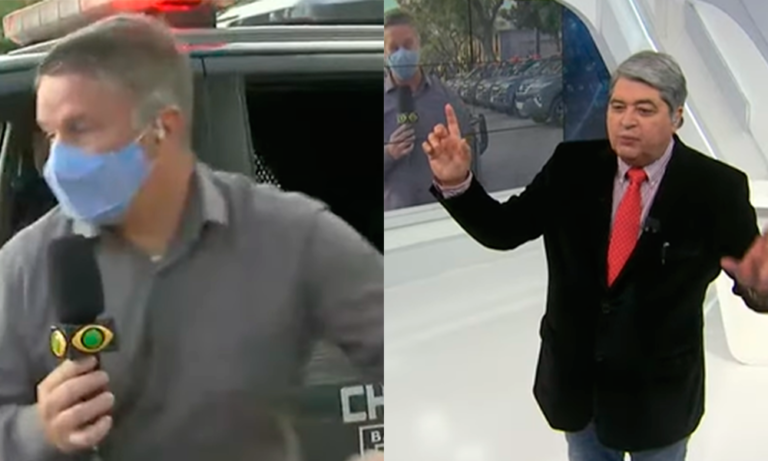 Repórter é quase atropelado ao vivo na Band e Datena reage: “Fique esperto aí”