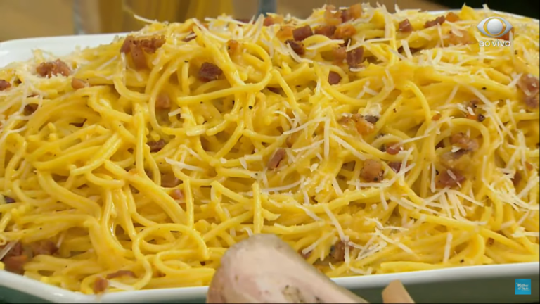 Receita de Espaguete Alla Carbonara do Melhor da Tarde, dia 30/04/2021