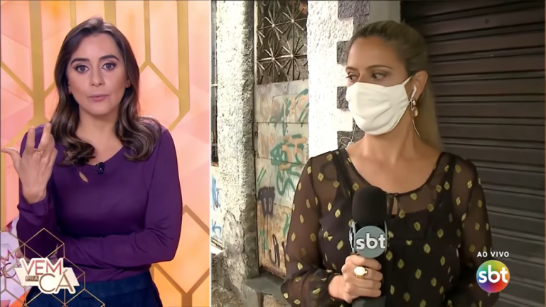 Repórter é pega de surpresa no Vem Pra Cá e toma susto ao vivo; veja a cena