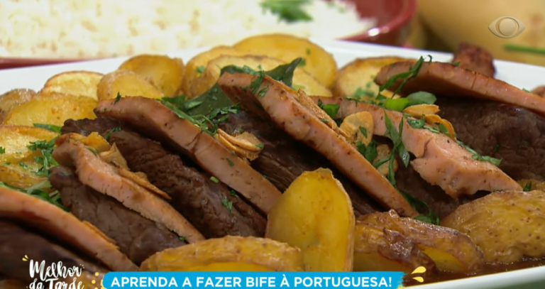 Receita de Bife à Portuguesa do Melhor da Tarde, dia 19/05/2021