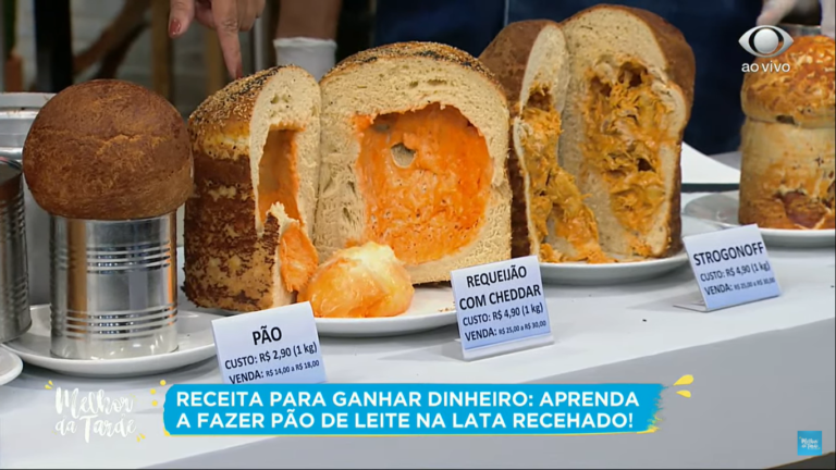 Receita de Pão de Leite na Lata Recheado do Melhor da Tarde, dia 04/05/2021