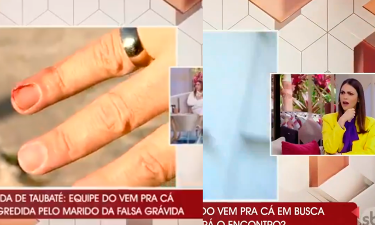 Reencontro entre Chris Flores e grávida de Taubaté acaba em agressão e feridos no SBT