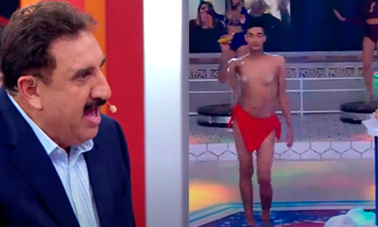 Calouro de Ratinho descasca banana com a bunda e choca público; veja o vídeo