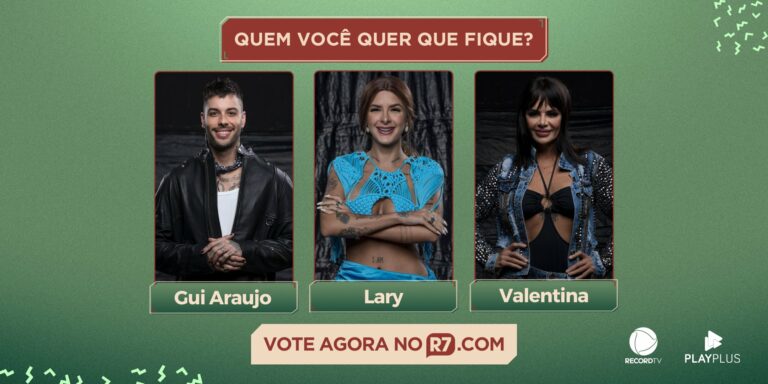 Enquete Roça A Fazenda 13: Gui Araujo x Lary x Valentina; quem deve ficar?