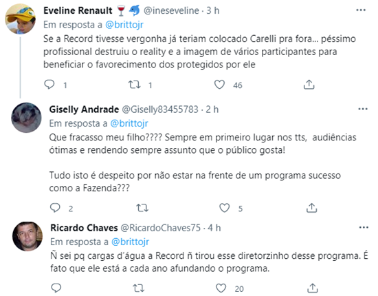 Comentários internautas Britto Jr