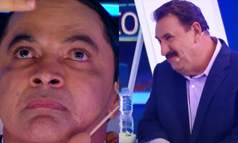 Ratinho e elenco ficam pelados no palco e Faxinildo entra em pânico no SBT