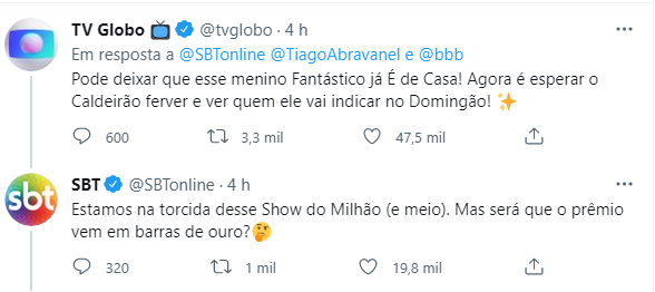 Comentário Globo e SBT
