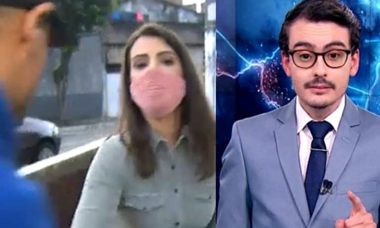 Entrevistado surta, agride repórter e destrói equipamento do SBT ao vivo