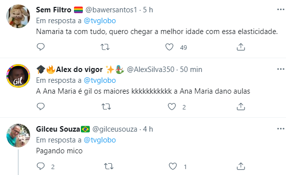 Comentários Ana Maria Braga dançando "Envolver"