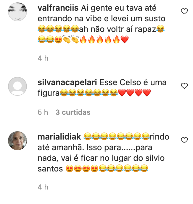 Comentários seguidores Celso Portiolli
