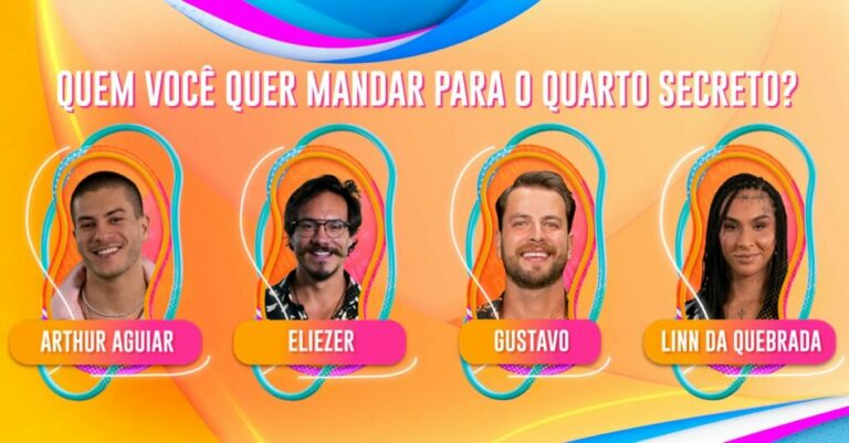 Enquete Paredão Falso BBB22: Arthur x Eliezer x Gustavo x Linn da Quebrada; quem deve ir para o quarto secreto?