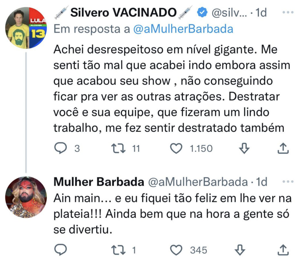 Comentário Silvero Mulher Barbada
