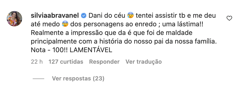 Comentário Silvia Abravanel