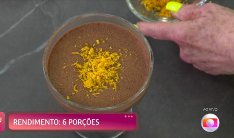 Receita de Mousse de chocolate com marshmallow e laranja da Ana Maria Braga no Mais Você, 29/11/2022