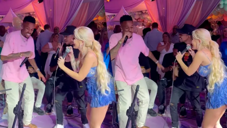 Ex-casal, Éder Militão e Karoline Lima curtem juntos festa de 1 ano da filha