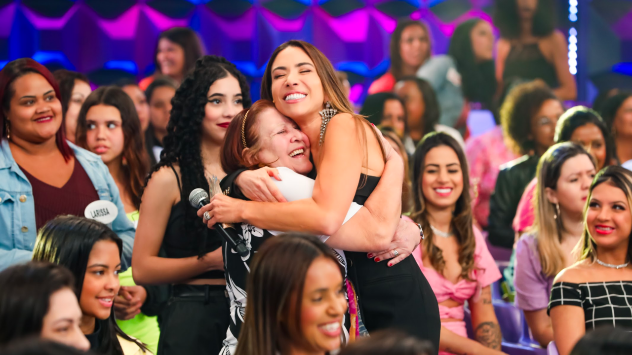 Patricia no auditório do Programa Silvio Santos