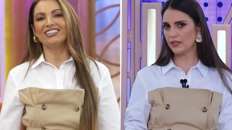 Patrícia Poeta repete look de Chris Flores e público não perdoa