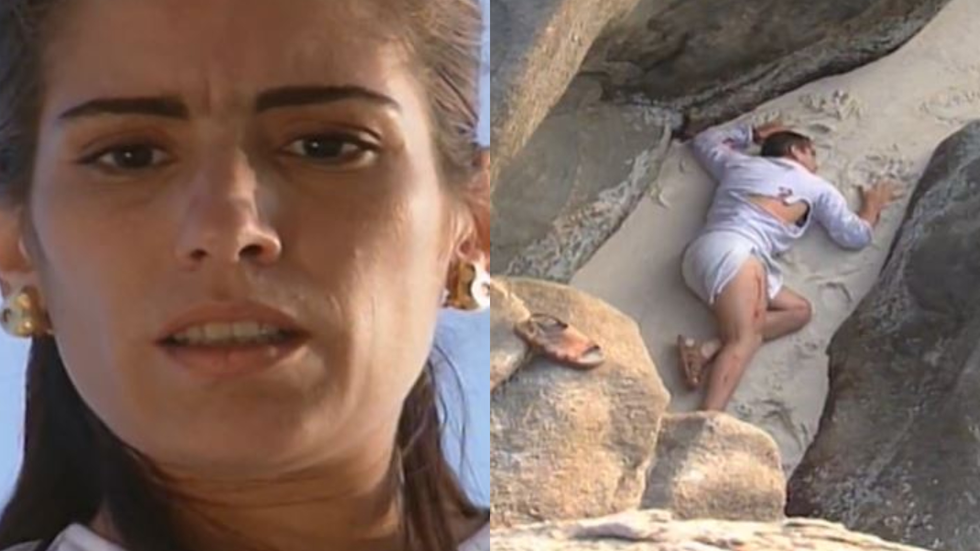 Raquel empurra Da Lua em Mulheres de Areia