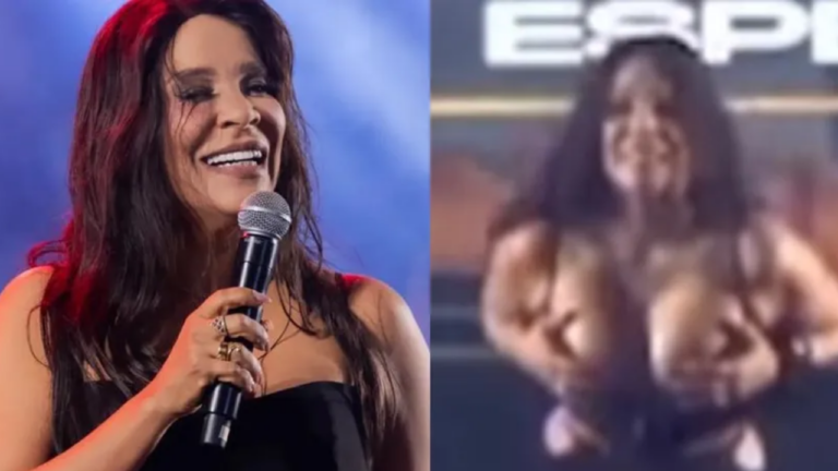 Cantora do Calcinha Preta surpreende e mostra os seios ao vivo em show