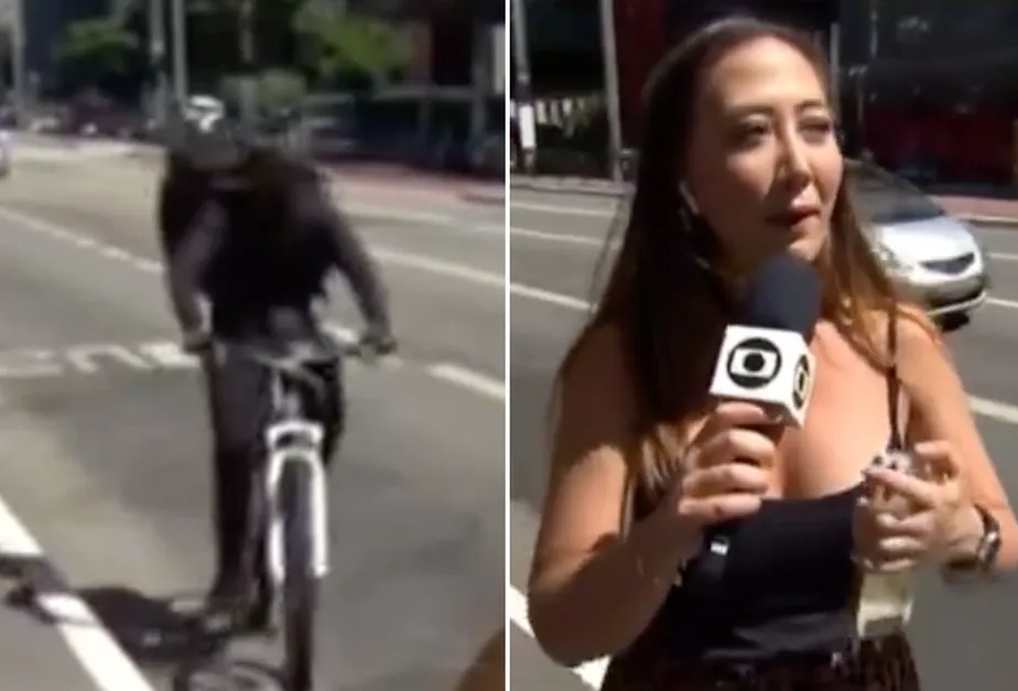 Ju Massaoka sofre tentativa de assalto ao vivo Reprodução / TV Globo
