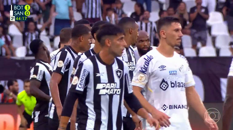 Botafogo e Santos. 26.nov.2023/Globo/