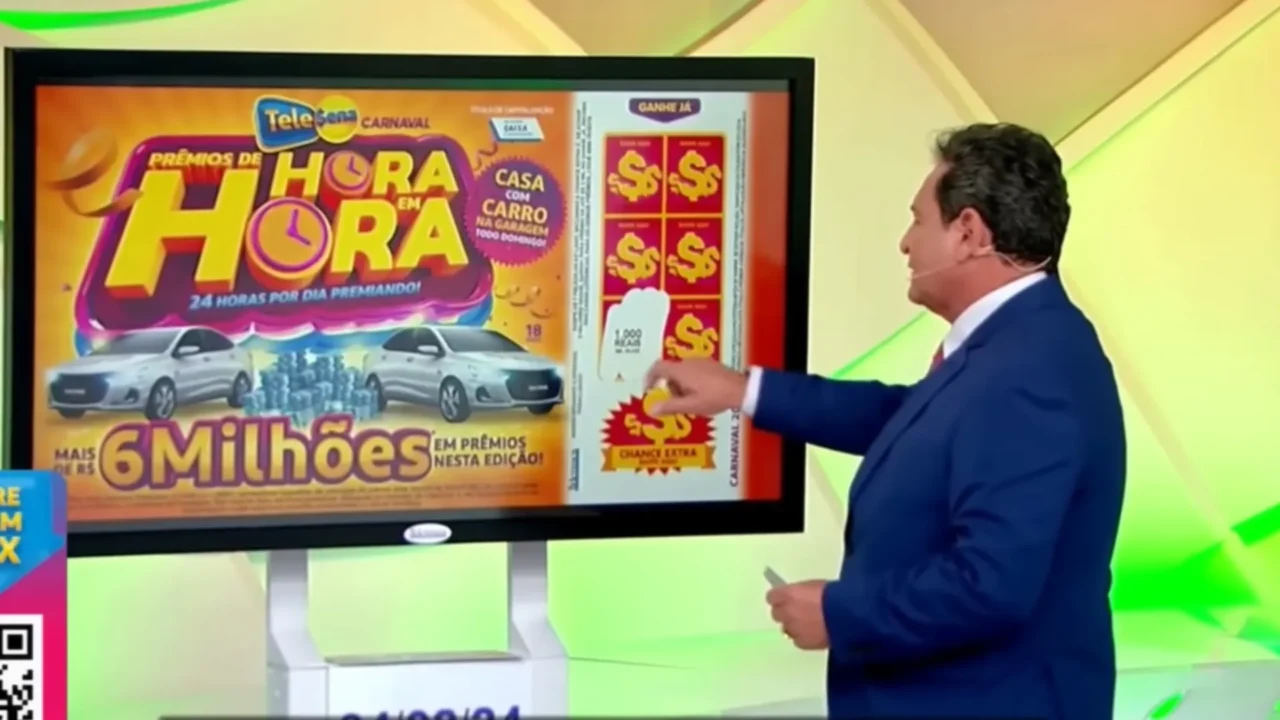 Luís Ricardo apresenta a Tele Sena de Carnaval 2024 com o Prêmios de Hora em Hora