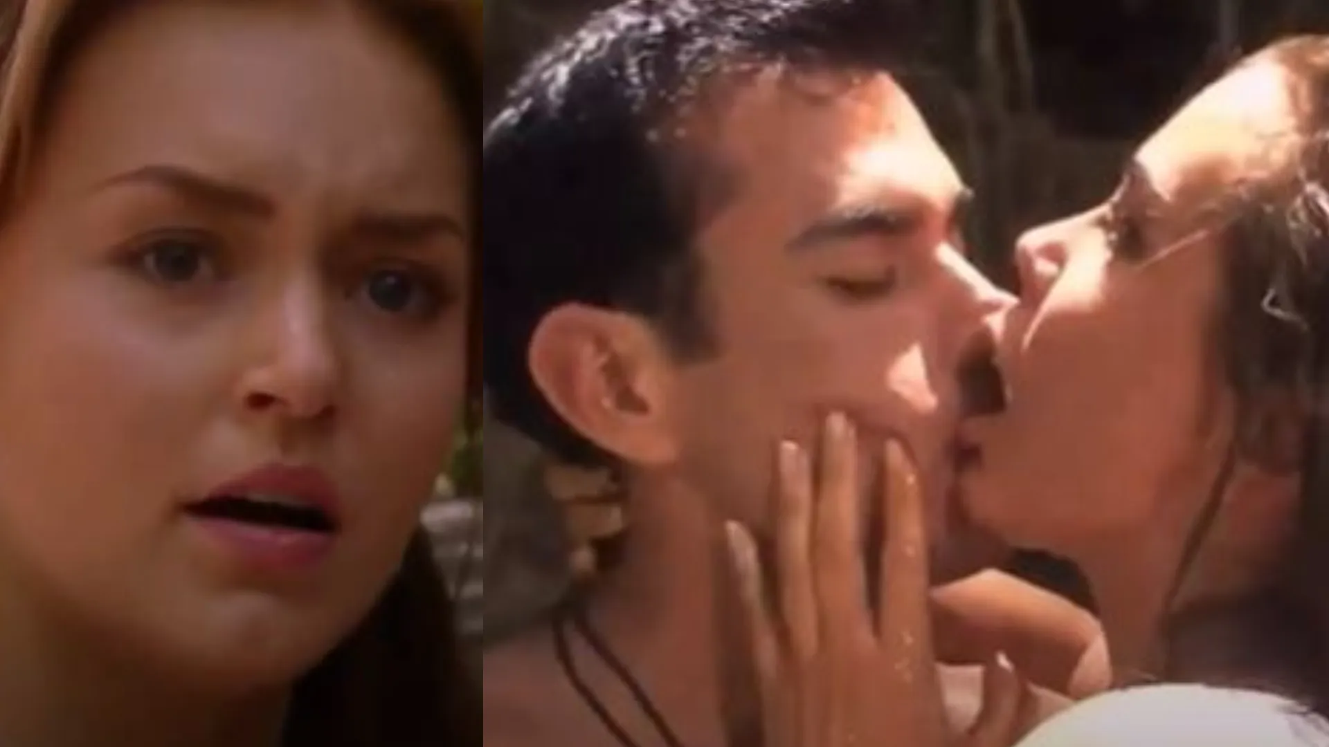 Elisa vê Carmen beijando Damião em Abismo de Paixão