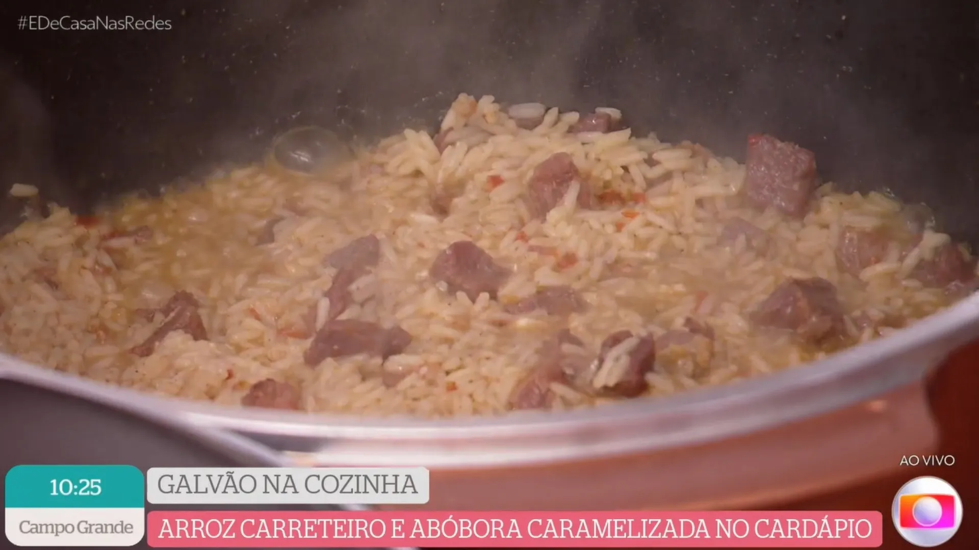Receita de Arroz carreteiro do Galvão Bueno no É de Casa