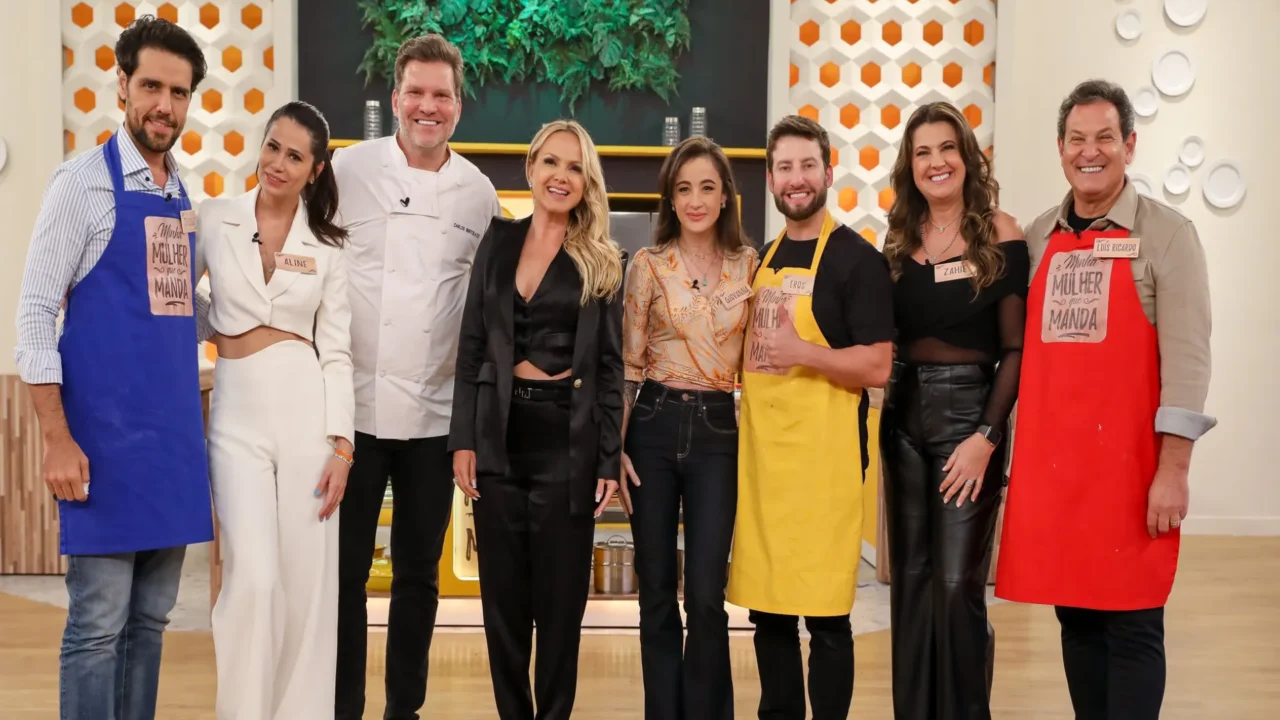 Luís Ricardo, Eros Prados e Thiago Arancam no Minha Mulher Que Manda no programa Eliana