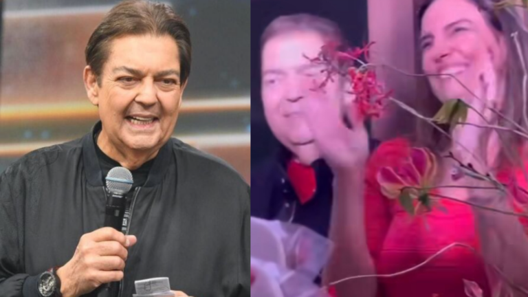 Faustão tem aparição rara em aniversário da esposa após transplantes