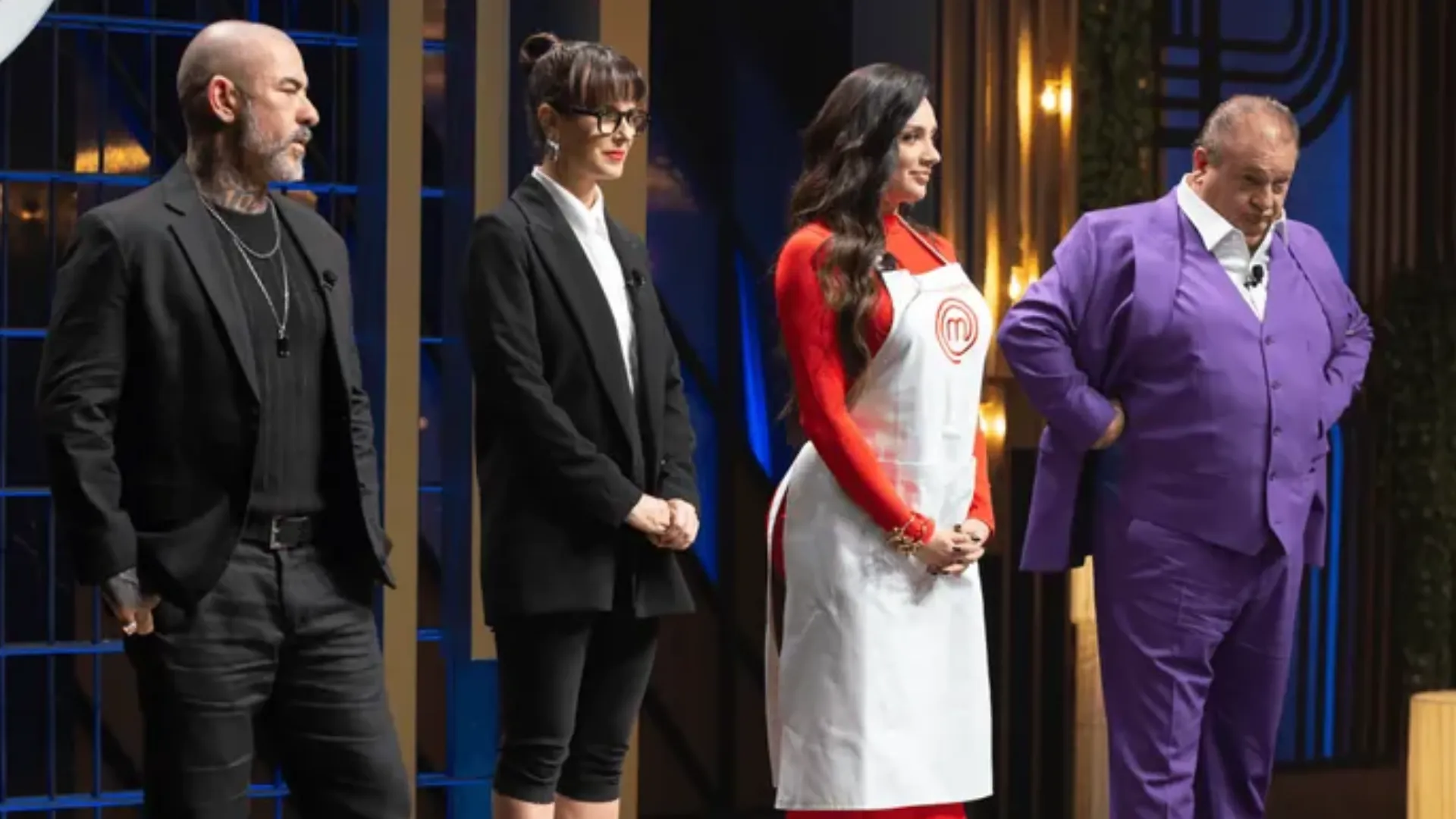 Juju Salimeni com Erick Jacquin, Helena Rizzo e Henrique Fogaça no MasterChef