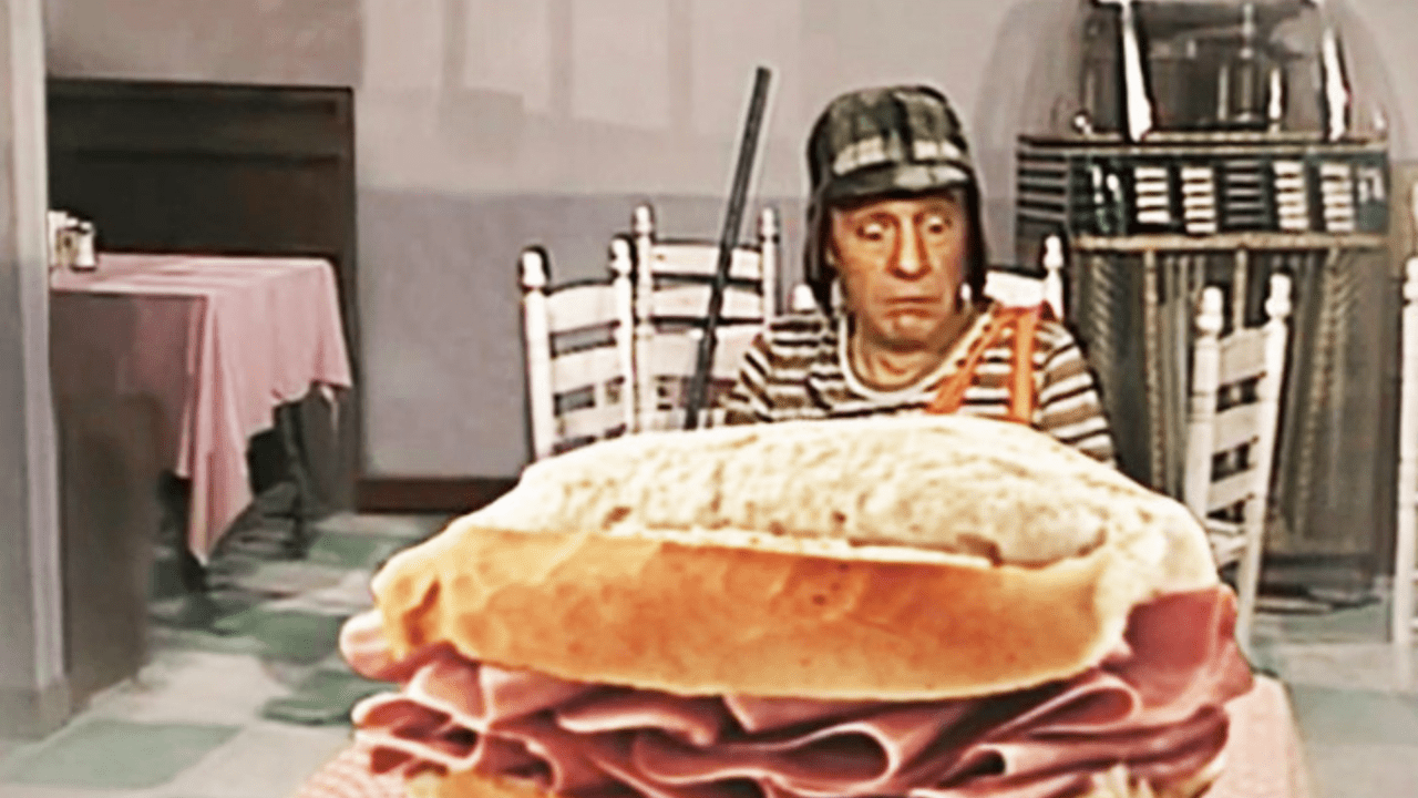 Chaves e sanduíche de presunto