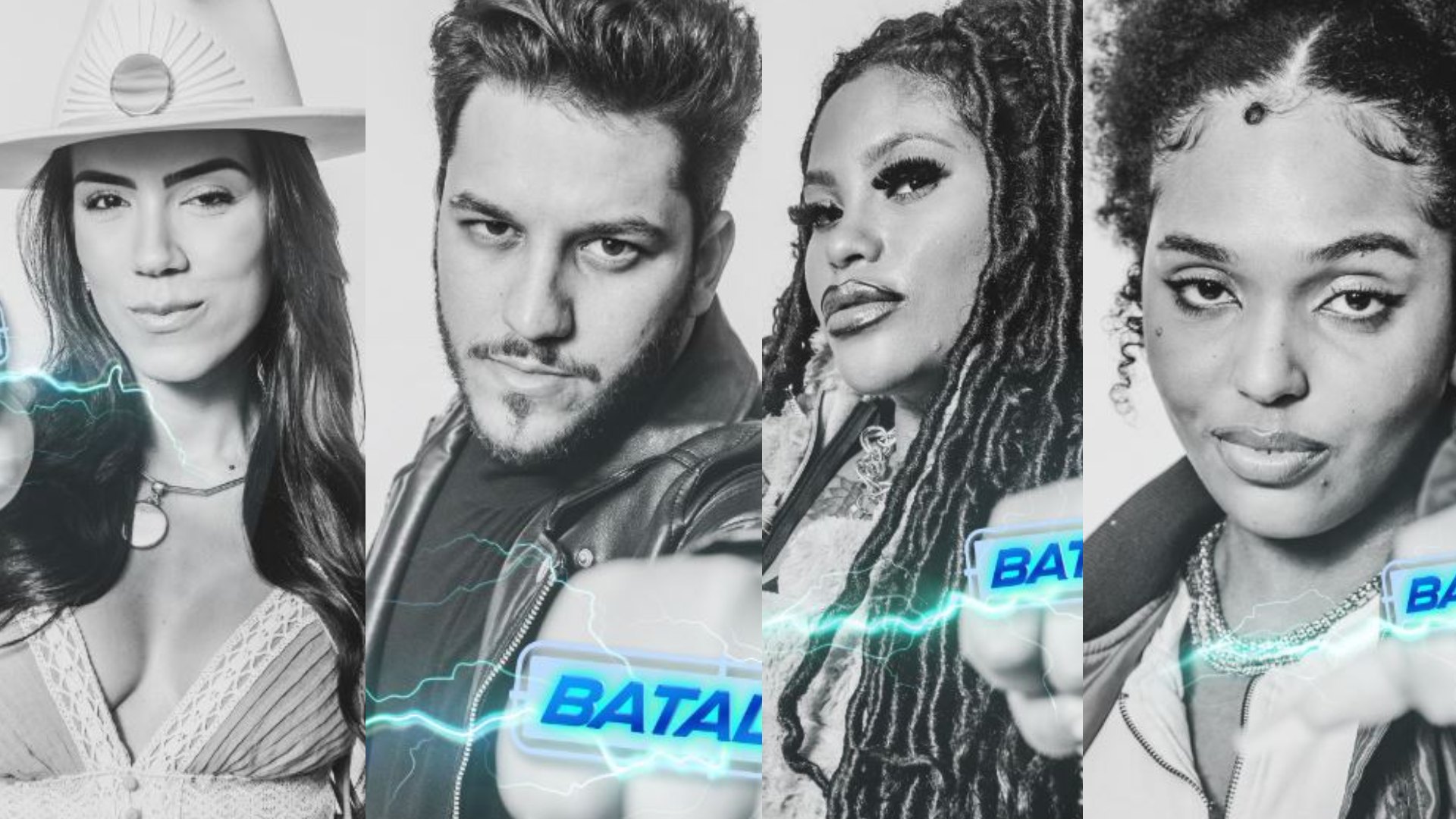 Evellin, Lucca, MC Mayarah e Thália estçao na sexta Batalha do Estrela da Casa