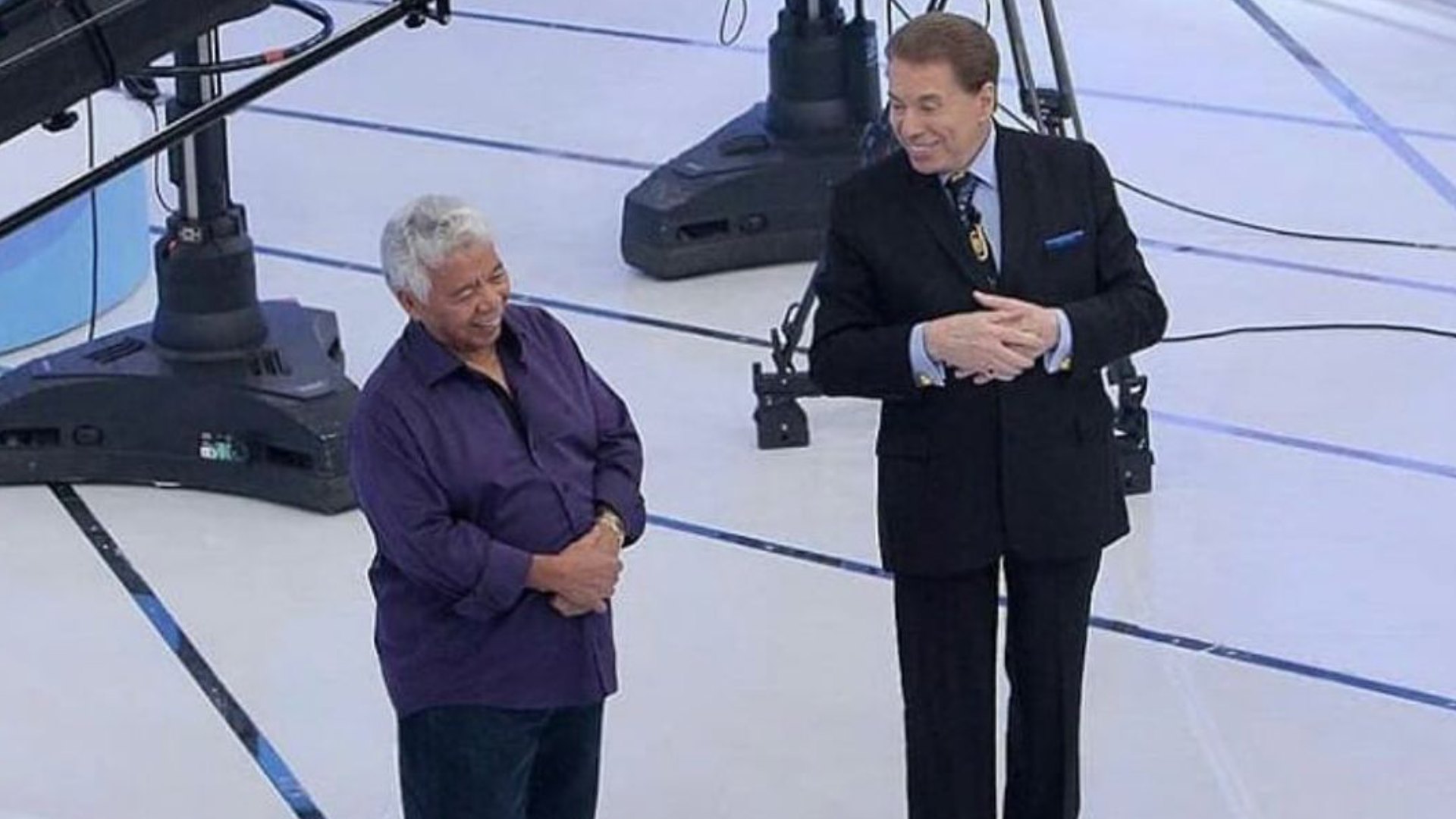 Gonçalo Roque Roque e Silvio Santos em gravação