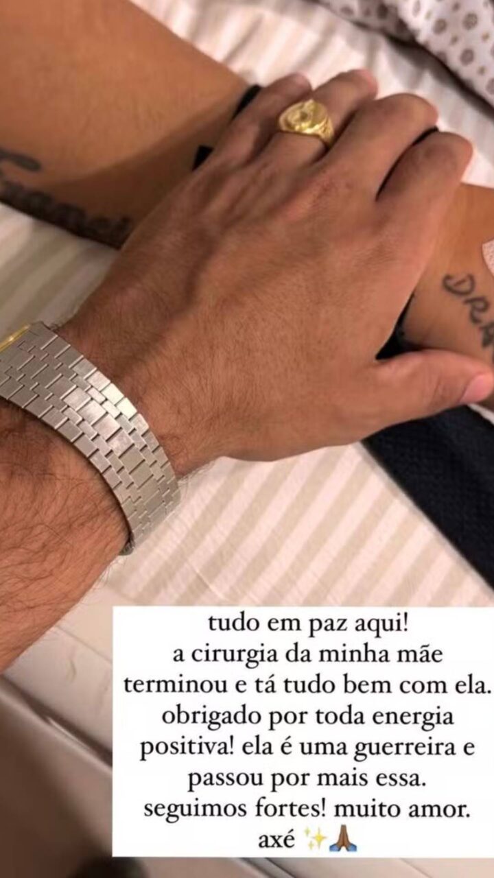 Filho de Preta Gil posta foto após cirurgia da mãe