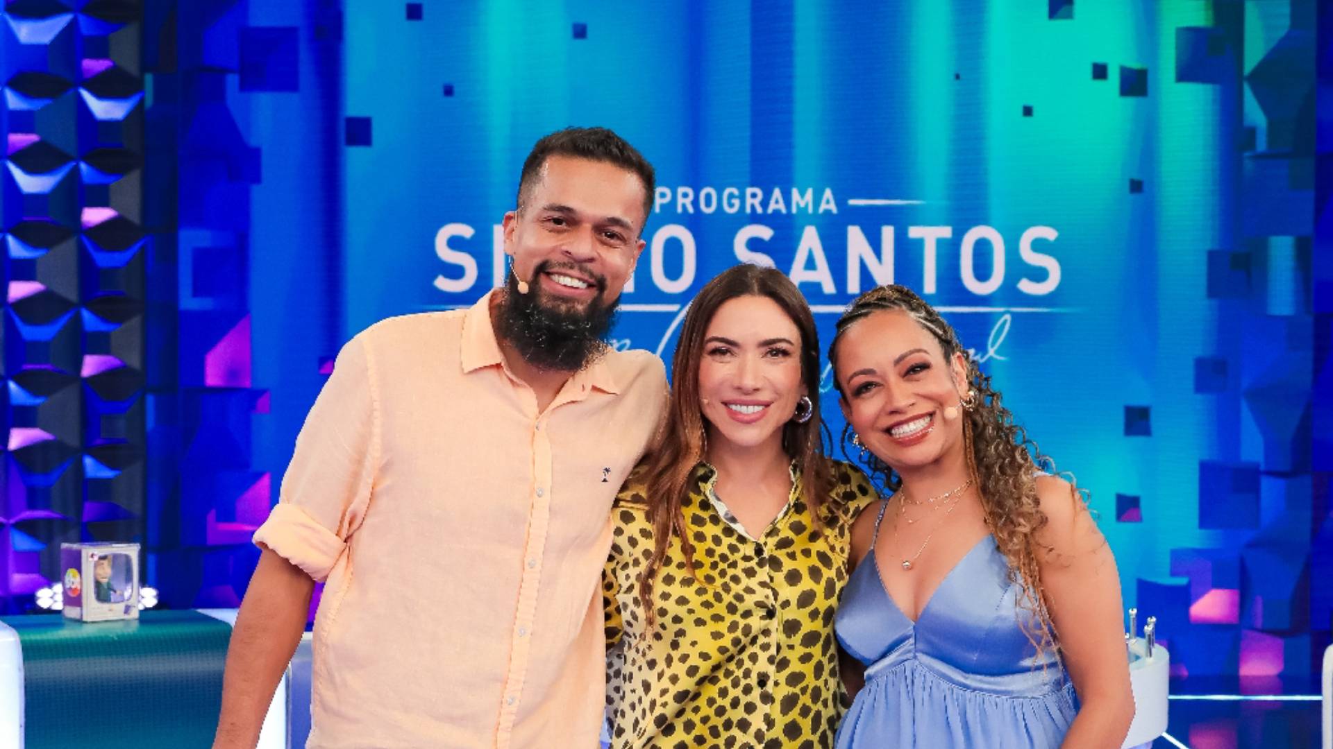 Pierre Bittencourt e Aretha Oliveira no “Programa Silvio Santos"