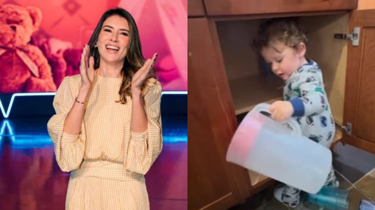 Rebeca Abravanel flagra filho fazendo travessura na cozinha: “Tudo tranquilo”